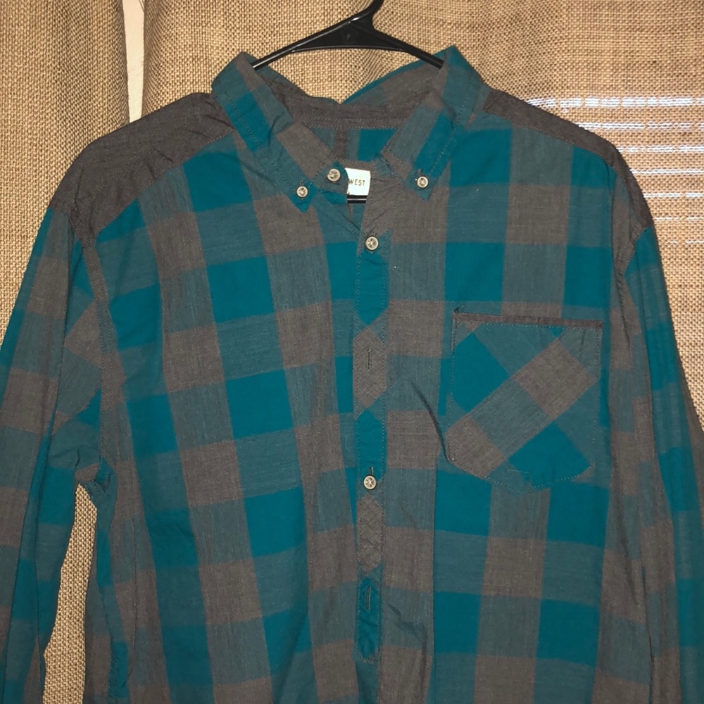 Departwest long sleeve woven plaid shirt